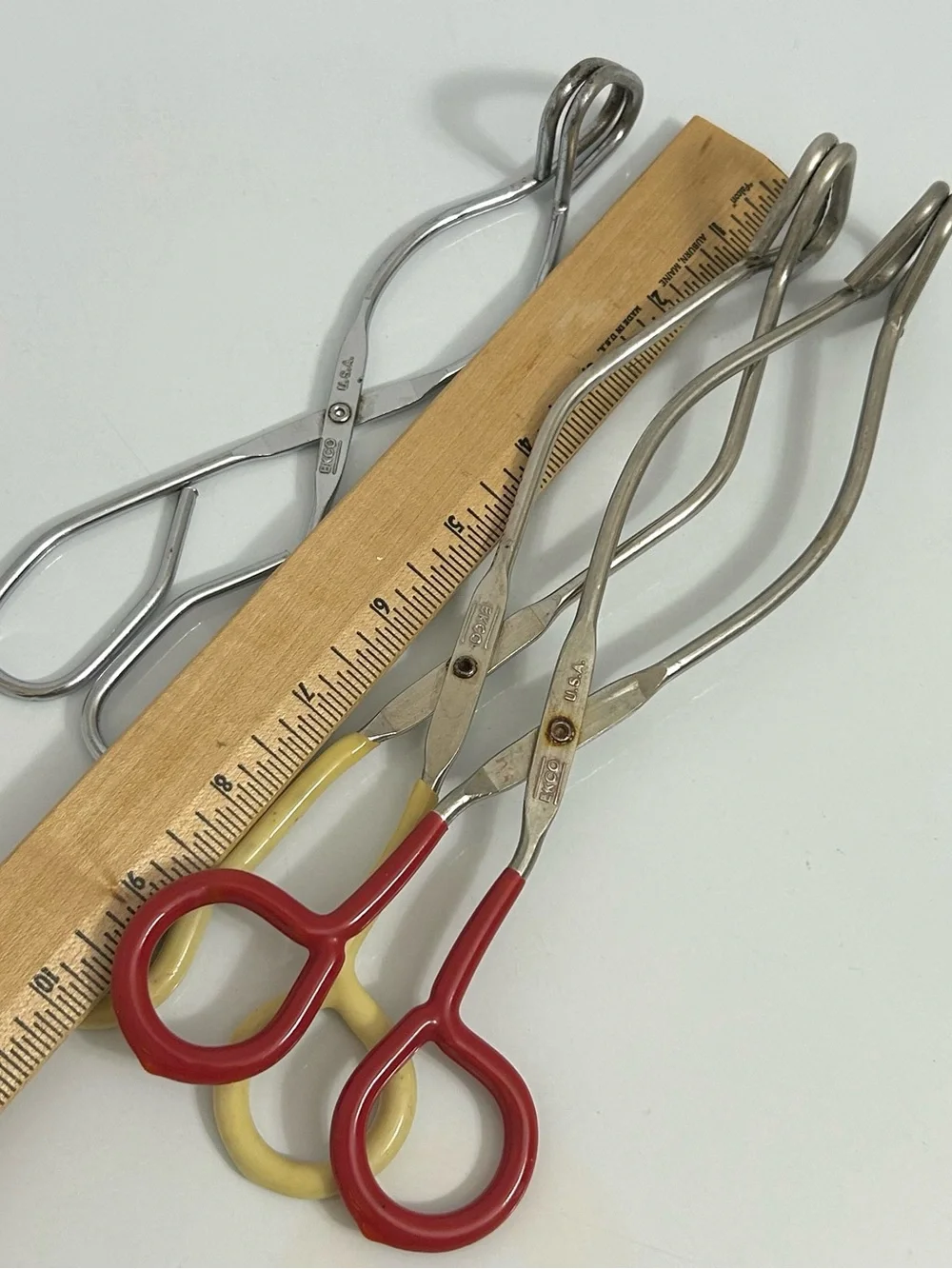 Vintage Ekco Tongs lot (2) 10” & 1 (8”)